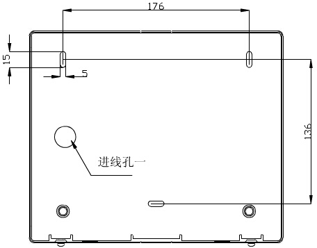 轉(zhuǎn)換開關(guān)采用壁掛式安裝，安裝孔位置和安裝孔距